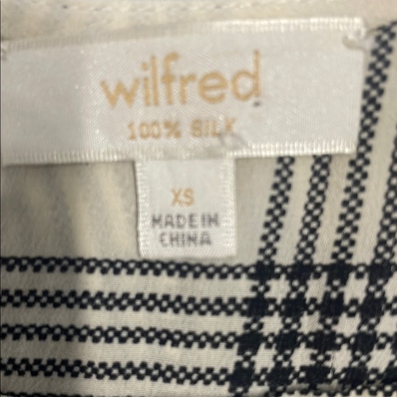 Wilfred Black and Cream Tank Top with Open Back 100% Silk Round Neckline - Picture 6 of 6